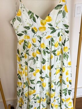 Aqua Lemon Print Sundress in Yellow & Green